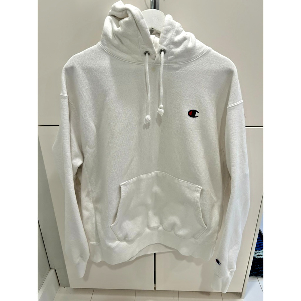 Champion Reverse Weave Hoodie Men’s XL White Pullover Sweatshirt Heavyweight